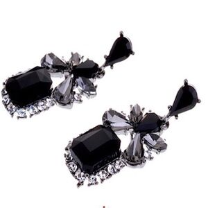 Statement Bow Earrings, Black Special Occasion Earrings #117